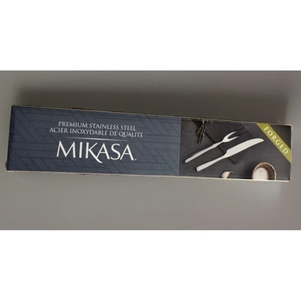Mikasa 2-Pc Set Carving Knife and Fork Stainless Steel Delano Forged NIB